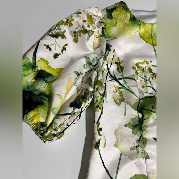Midnight Velvet Green and Yellow Floral Midi Dress - Picture 6 of 12
